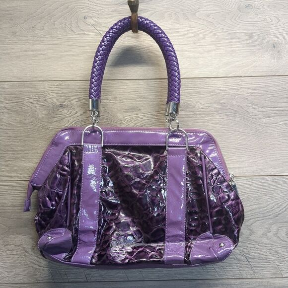 Stylish Purple Animal Print Interior Women's Hand Bag - Picture 3 of 13